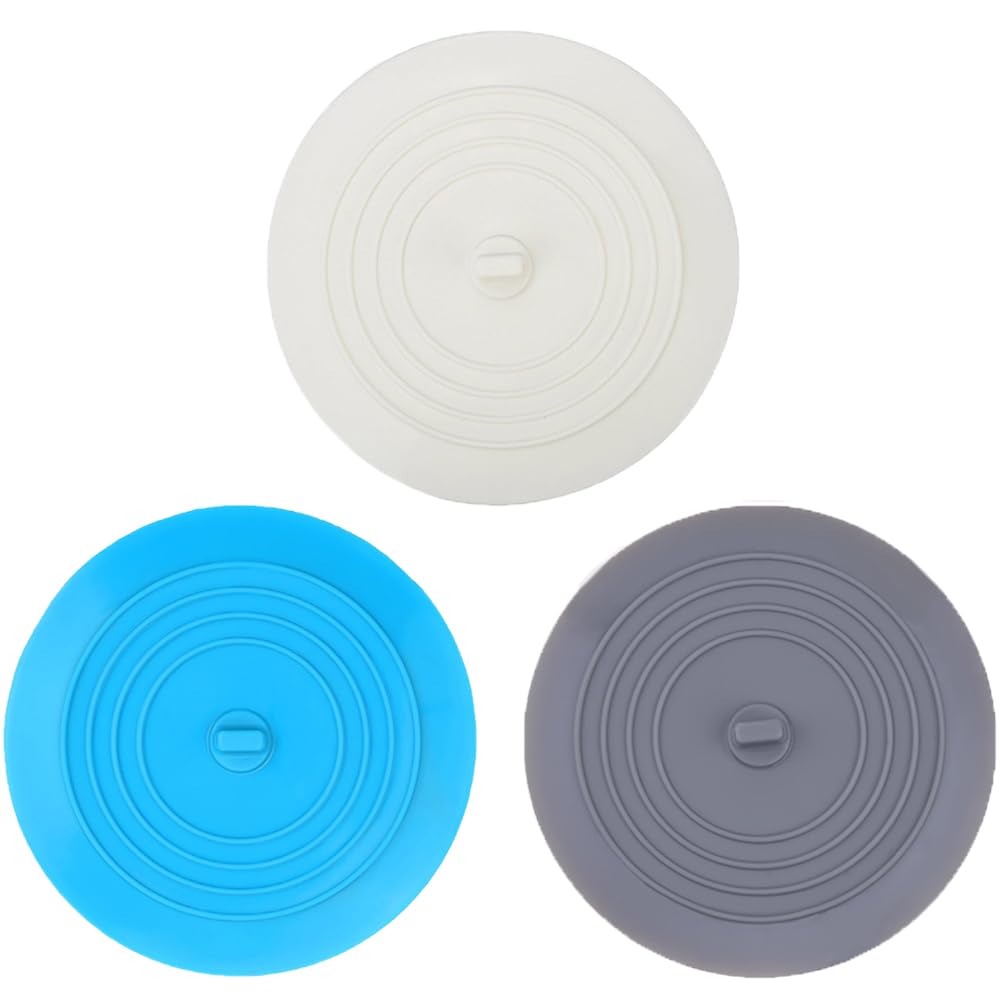 Bathtub Stopper Drain Cover 3 Pack, V-Top Silicone Tub Stopper Bathtub Drain, Bath Tub Plug Essentials Flat Suction For Kitchen