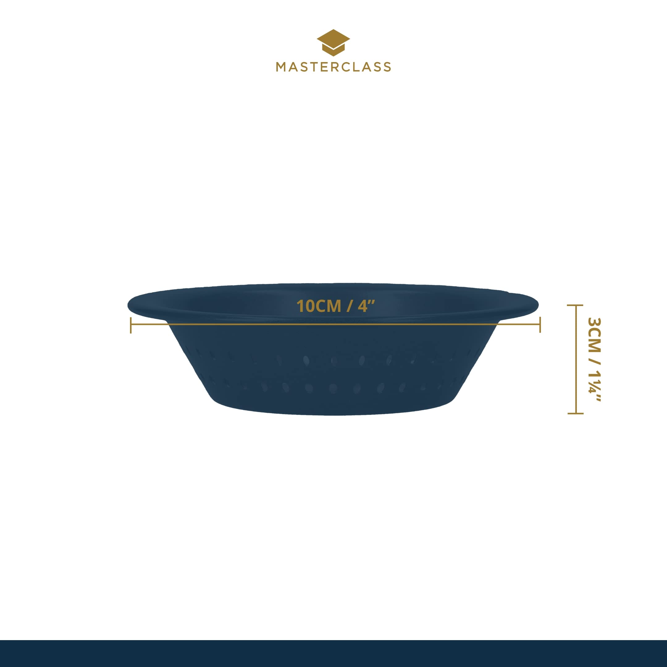 Masterclass Kcmccb73 Crusty Bake 10 Cm Perforated Pie Dish With Pfoa Non Stick, Robust 1 Mm Carbon Steel, 4 Inch Round Individua