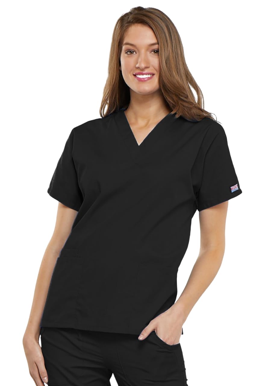 Scrubs For Women Workwear Originals V-Neck Top 4700, Xl, Black