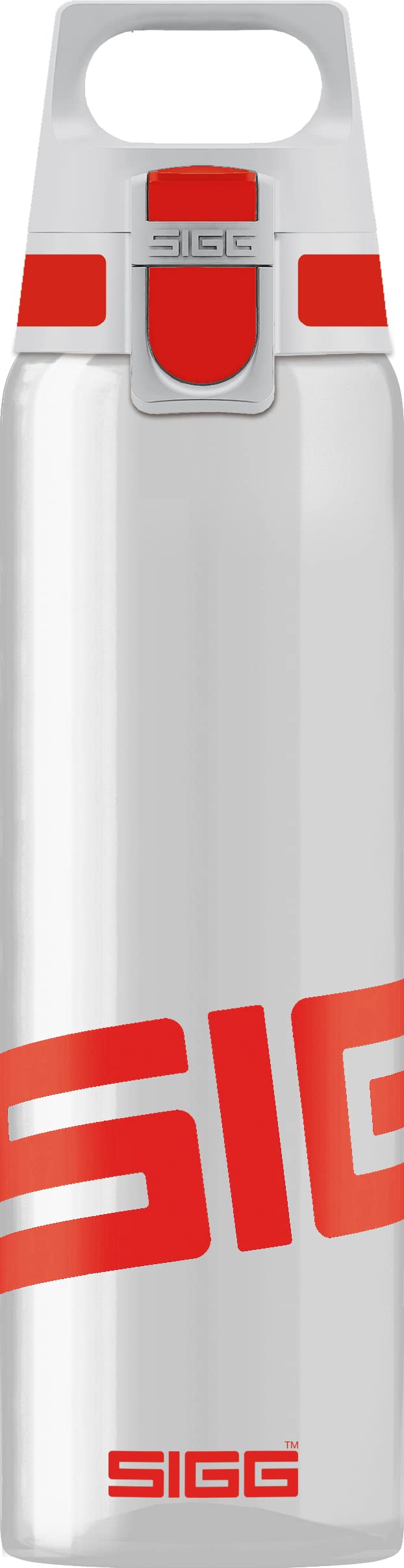 Sigg - Tritan Water Bottle - Total Clear One Red - Suitable For Carbonated Beverages - Dishwasher Safe - Leakproof - Lightweight