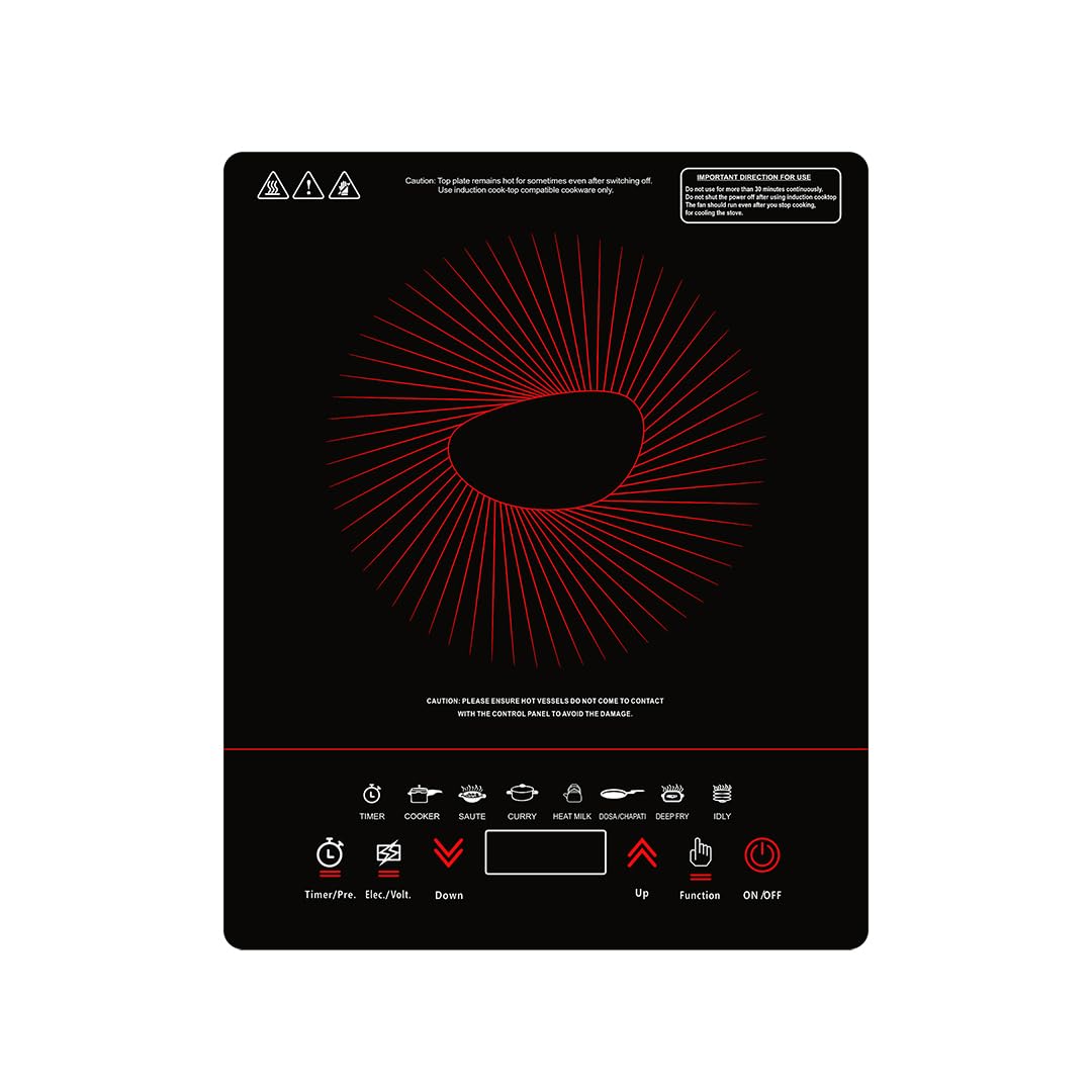 Pigeon By Stovekraft Abs Plastic Acer Plus Induction Cooktop 1800 Watts With Feather Touch Control - Black