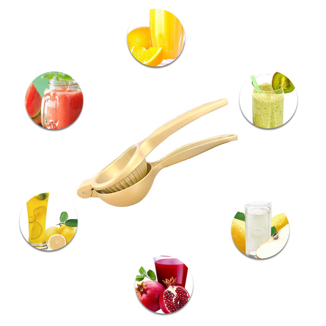 Hoshen Stainless Steel Manual Juicer, Multi-Function Orange Lemon Juicer, Metal Labor-Saving Juicer,Gold