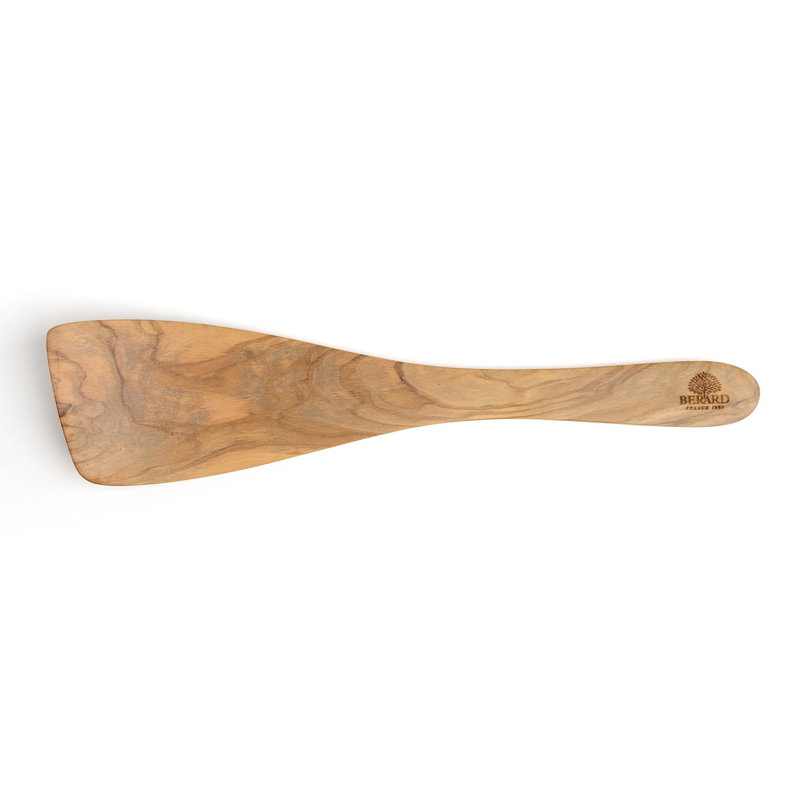 Berard 66475 French Olive-Wood Handcrafted Curved Spatula, Brown