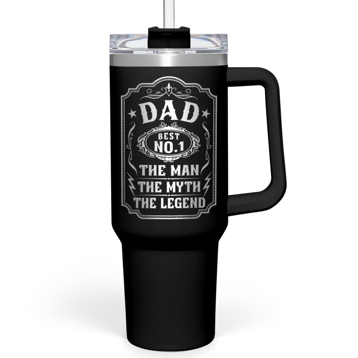 Dad 40 Oz Tumbler With Handle & Straw Lid, Dads Gifts For Christmas Birthday Valentine Fathers Day, Dad Cup Stainless Steel Insu