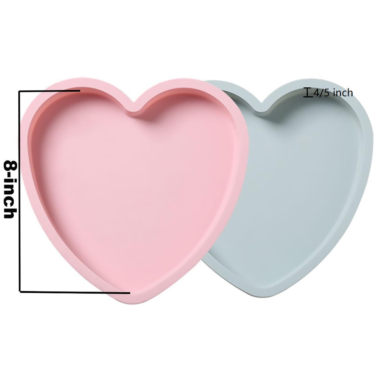 Goeielewe 2Pcs Heart Shaped Cake Pan Silicone Cake Mold Baking Pans Non-Stick Cake Bakeware Mold, Chocolate Baking Tray Valentin