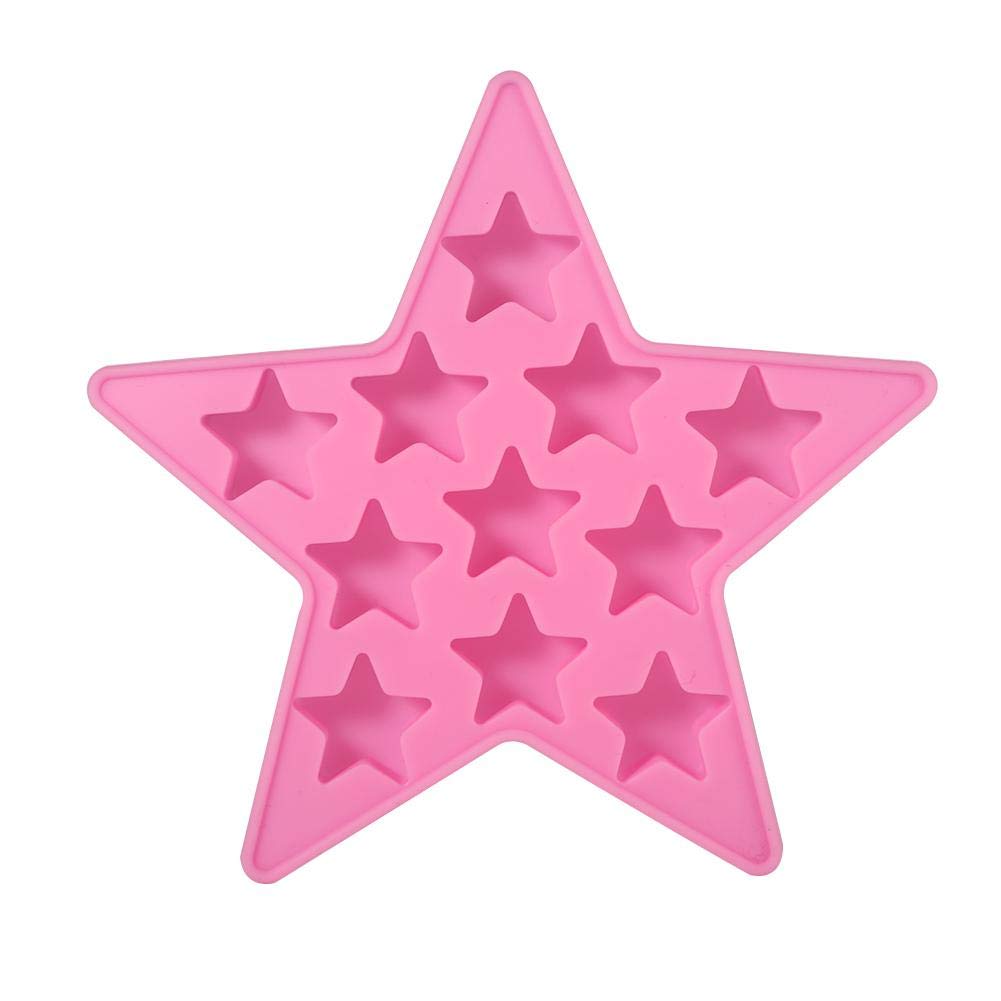 Five Star Shaped Cool Silicone Ice Cube Tray Freeze Maker Tools Club Bar Party Use Making Homemade Cake, Candy, Chocolate, Gummy