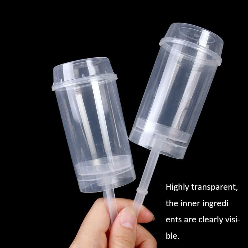 ZLKSKER Cake Push Up Pop Containers - Pack of 12, Standard Size, Transparent Polypropylene, Includes Tray, Model ttl12