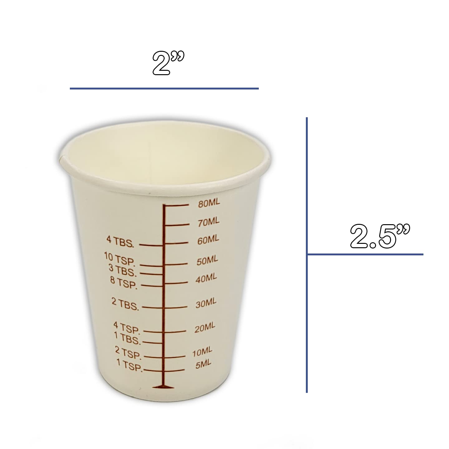 50 3Oz Coated Paper Graduated Cups For Mixing Paint, Stain, Epoxy, Resin By Netsellsit; Disposable, Recyleable, From Renewable R