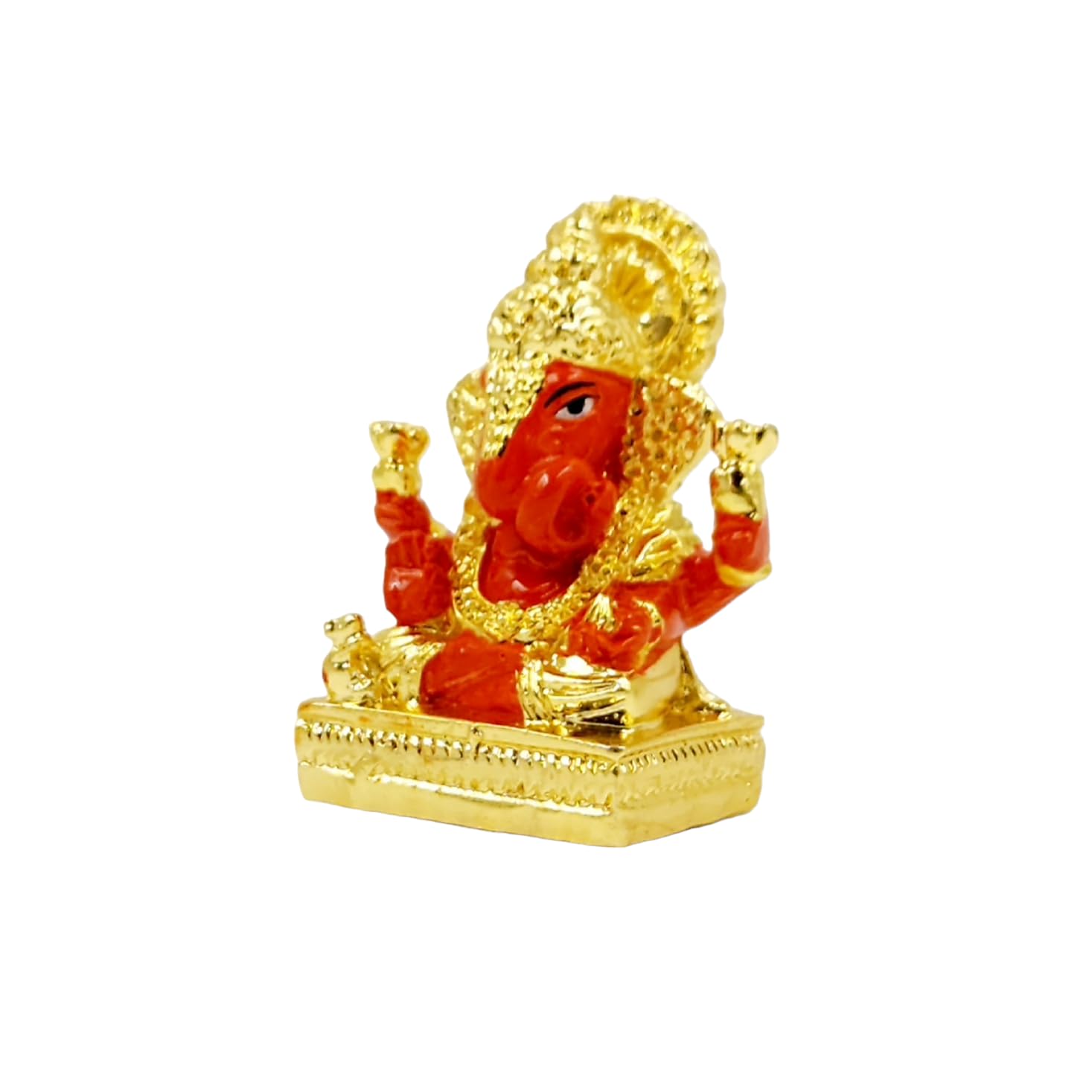 Arnavira Gold Plated For Car Dashboard Gifting Home & Office Decor House Warming Gift (Dagdusheth Ganpati, Small)