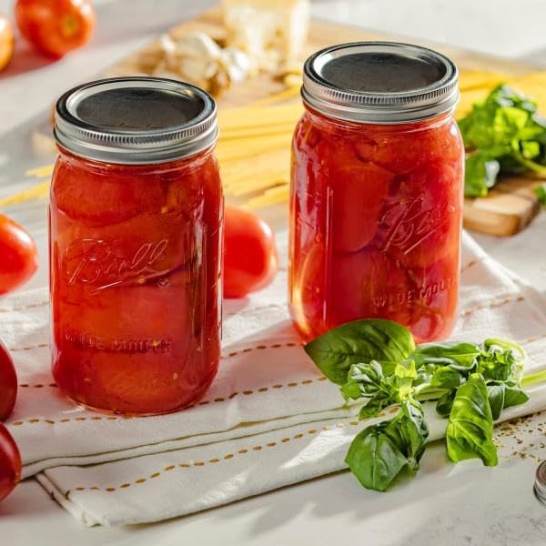 Ball Wide Mouth Glass Mason Jars With Lids And Bands, Used For Canning, Pickling, Juice, Jam, Jelly, Quart Size 32 Ounce (Pack O