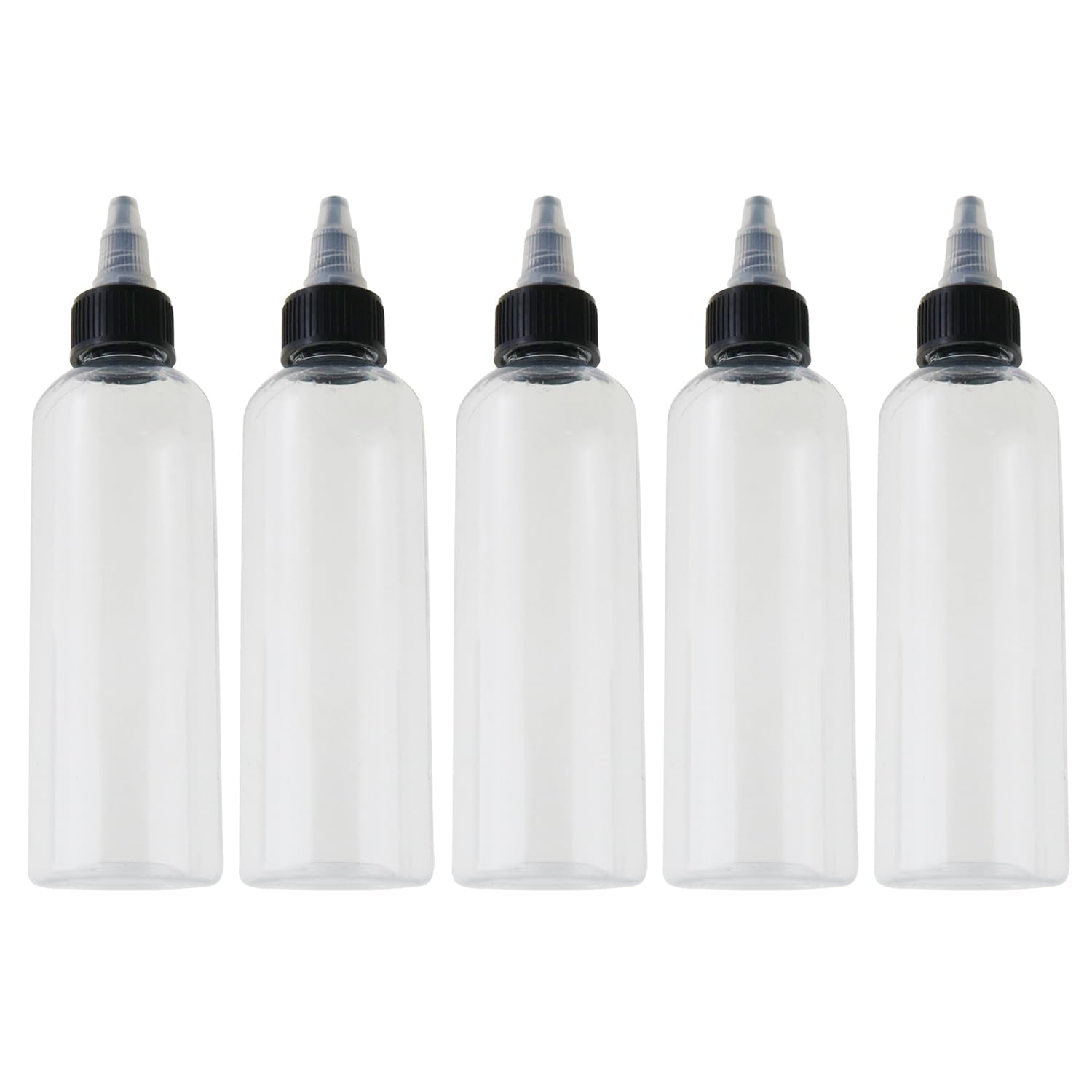 Luorng Squeeze Bottle 5Pcs Condiment Mustard Dispenser 120Ml/4 Oz Empty Plastic Twist Top Dispensing Bottles