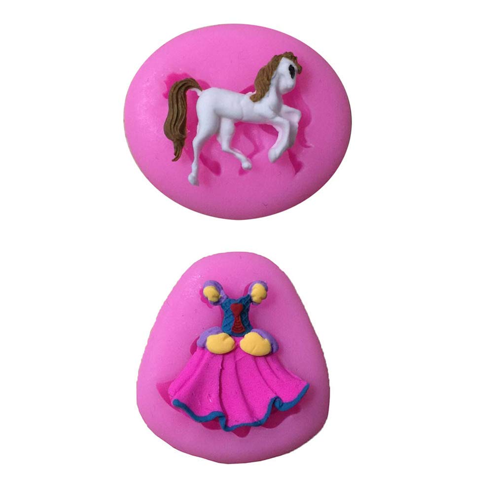 5Pcs Cinderella Themed Fondant Mold Silicone Castle Crystal Shoes Pumpkin Carriage Gumpaste Sugarcraft Chocolate Candy Mold For