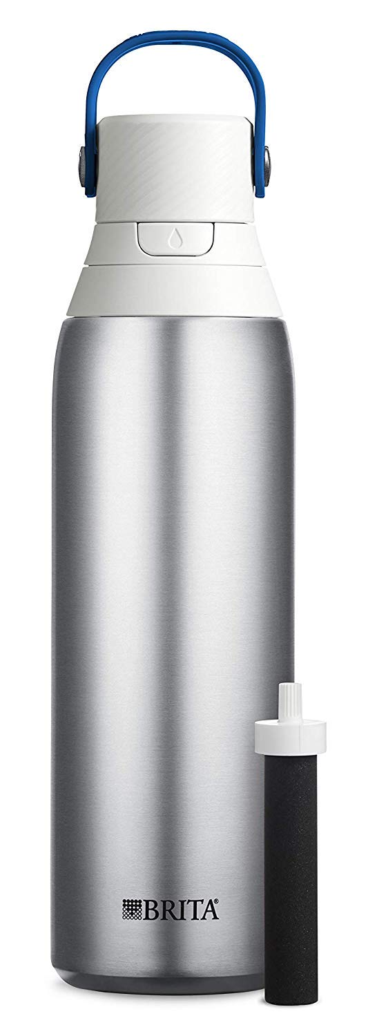 Brita Stainless Steel Premium Filtering Water Bottle, Bpa-Free, Reusable, Insulated, Replaces 300 Plastic Water Bottles, Filter