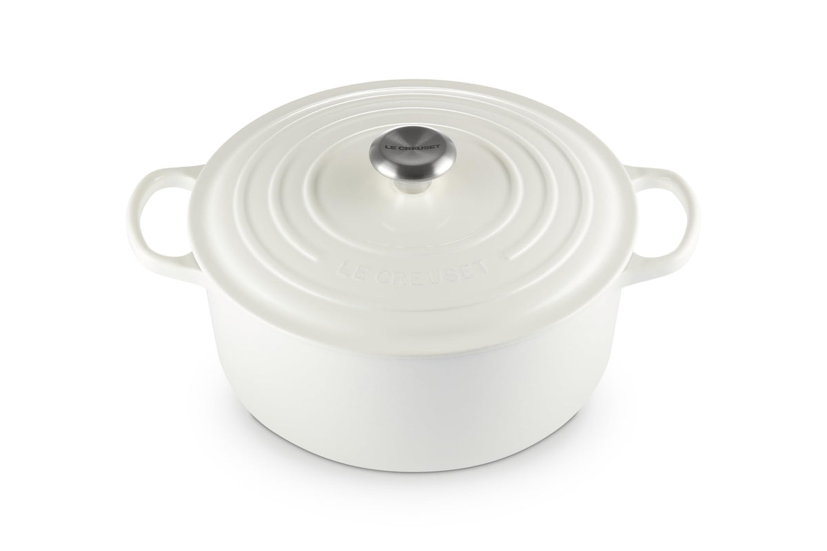 Le Creuset Enameled Cast Iron Signature Round Dutch Oven, 7.25 Qt., White