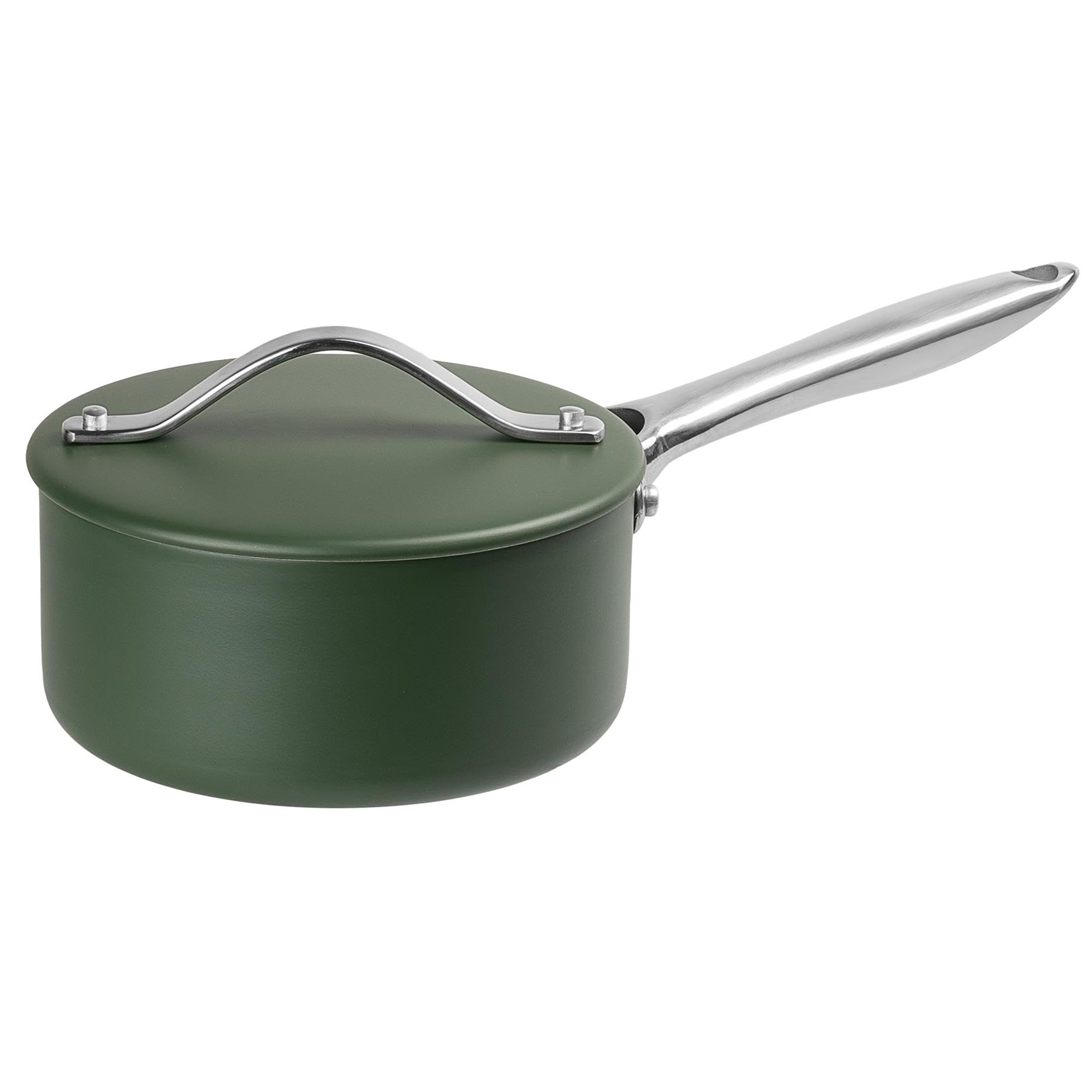 ProChef 16cm Ceramic NonStick Saucepan with Lid, Aluminium Induction Compatible, Green