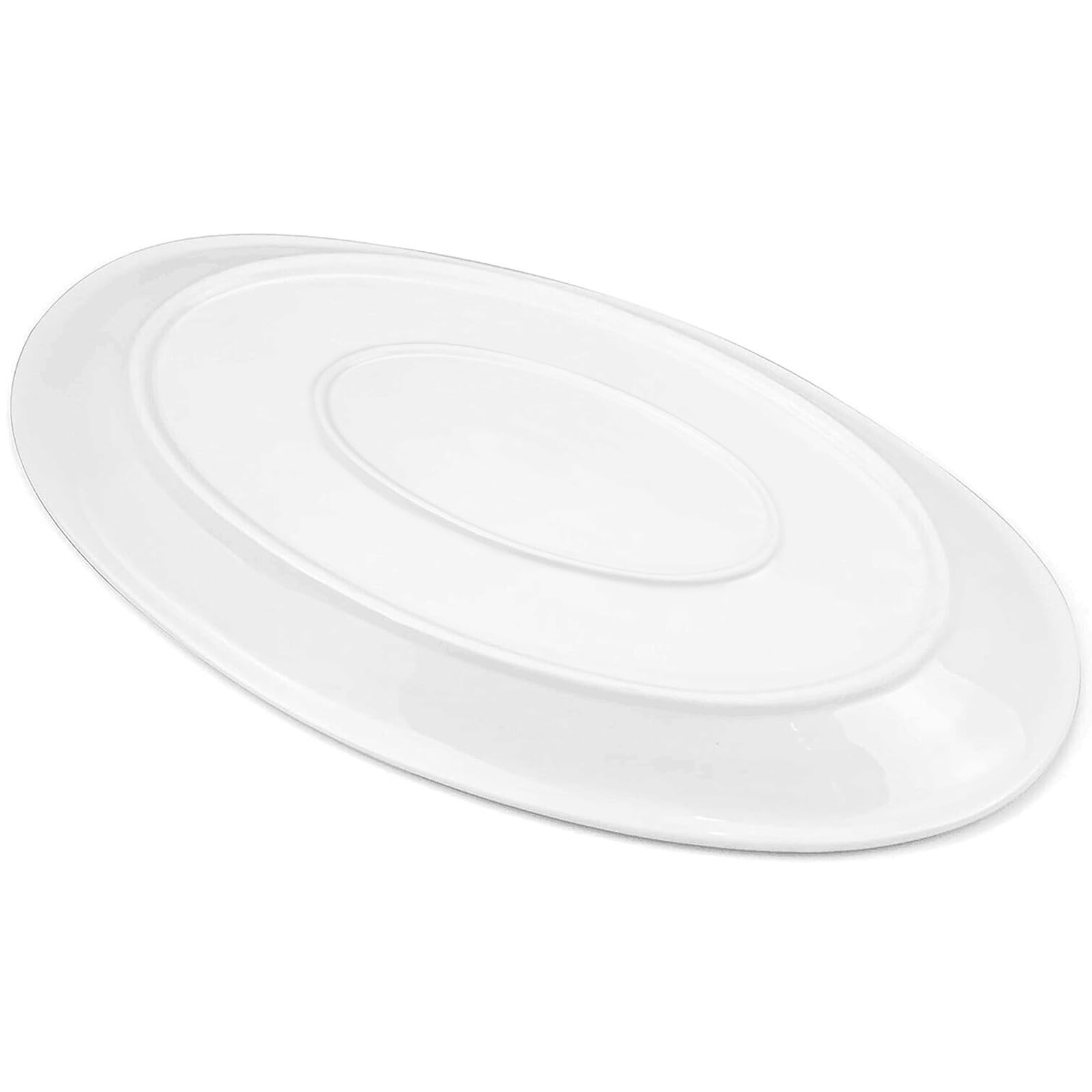 Yesland 2 Pack 16'' Porcelain Large Oval Serving Plates, White Oval Serving Platters Dishes For Serving Food, Appetizers, Desser