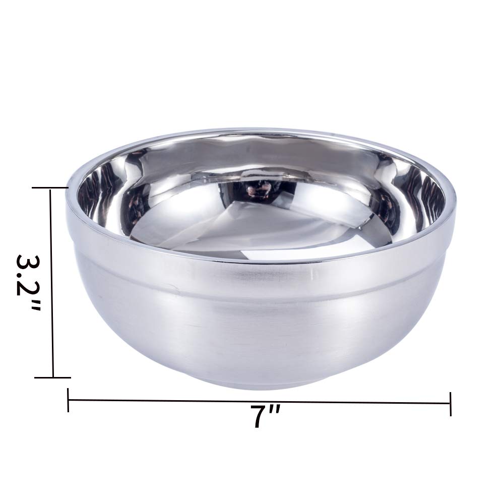Mirenlife 31 Oz Stainless Steel Bowl Set  Double-walled Insulated Bowls for Cereal  Soup  Ice Cream  Rice  Noodles  Salad  Kids Snacks  Set of 4