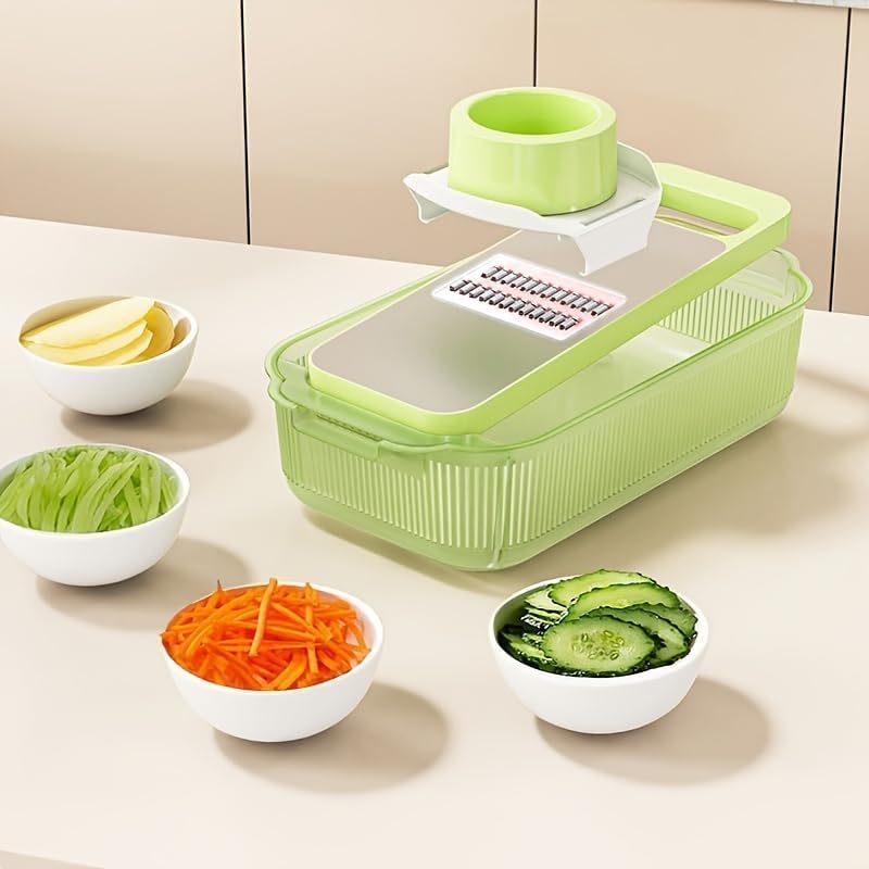 Rp Mall HeavyDuty Manual Kitchen Chopper With Stainless Steel Blades MultiPurpose Vegetable, Fruit & Cheese Chopper, Slicer & 