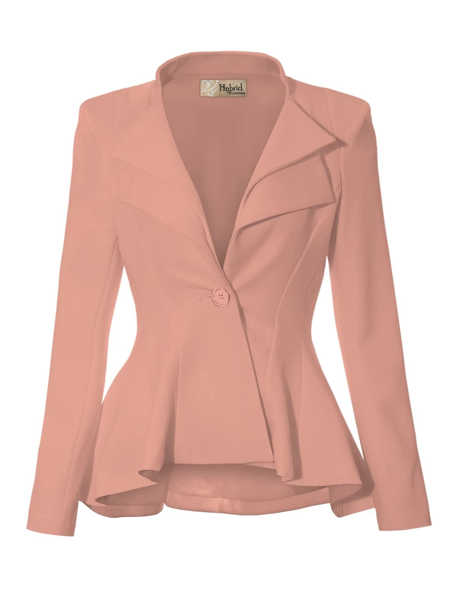Women Double Notch Lapel Office Blazer Jk43864 1073T Mauve 1X