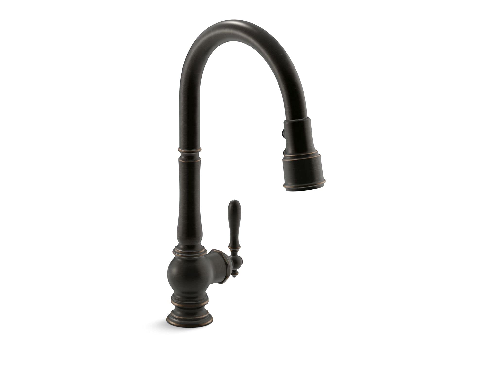 Kohler Artifacts Pull Down Kitchen Faucet, Kitchen Sink Faucet With Pull Down Sprayer, Oil-Rubbed Bronze, K-99259-2Bz