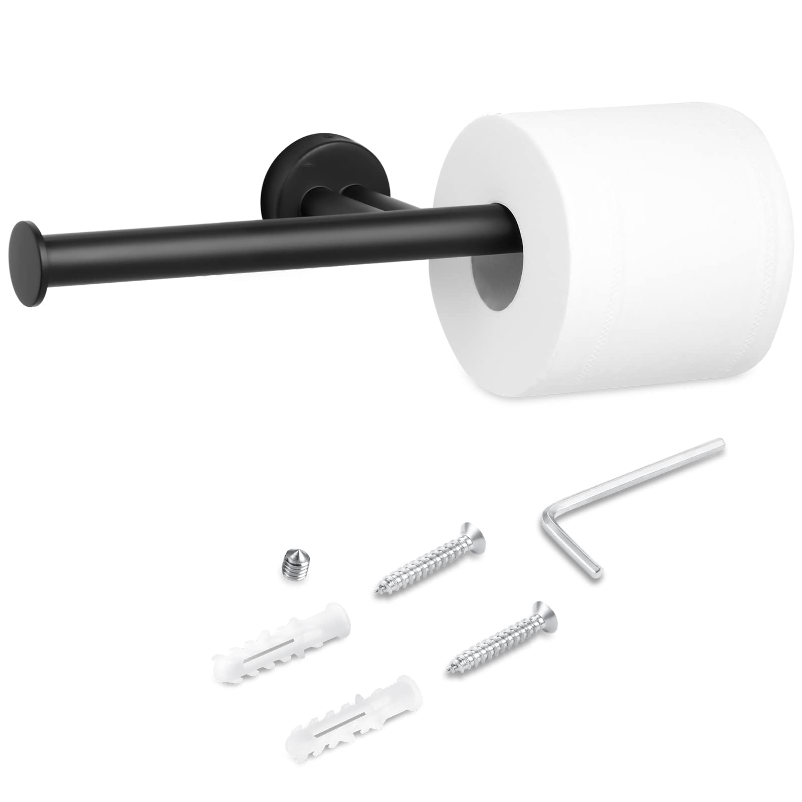 Matte Black Wall Mount Double Toilet Paper Holder for Bathroom  SUS304 Stainless Steel 2 Rolls Tissue Holder