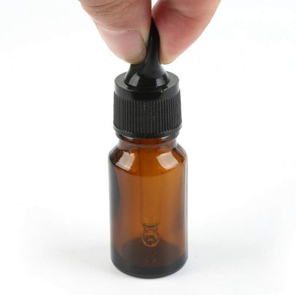 12 Pcs Empty Refillable 5Ml Amber Glass Droppers Essential Oil Bottles Aromatherapy Cosmetics Elite Fluid Container Jar Pot Hold
