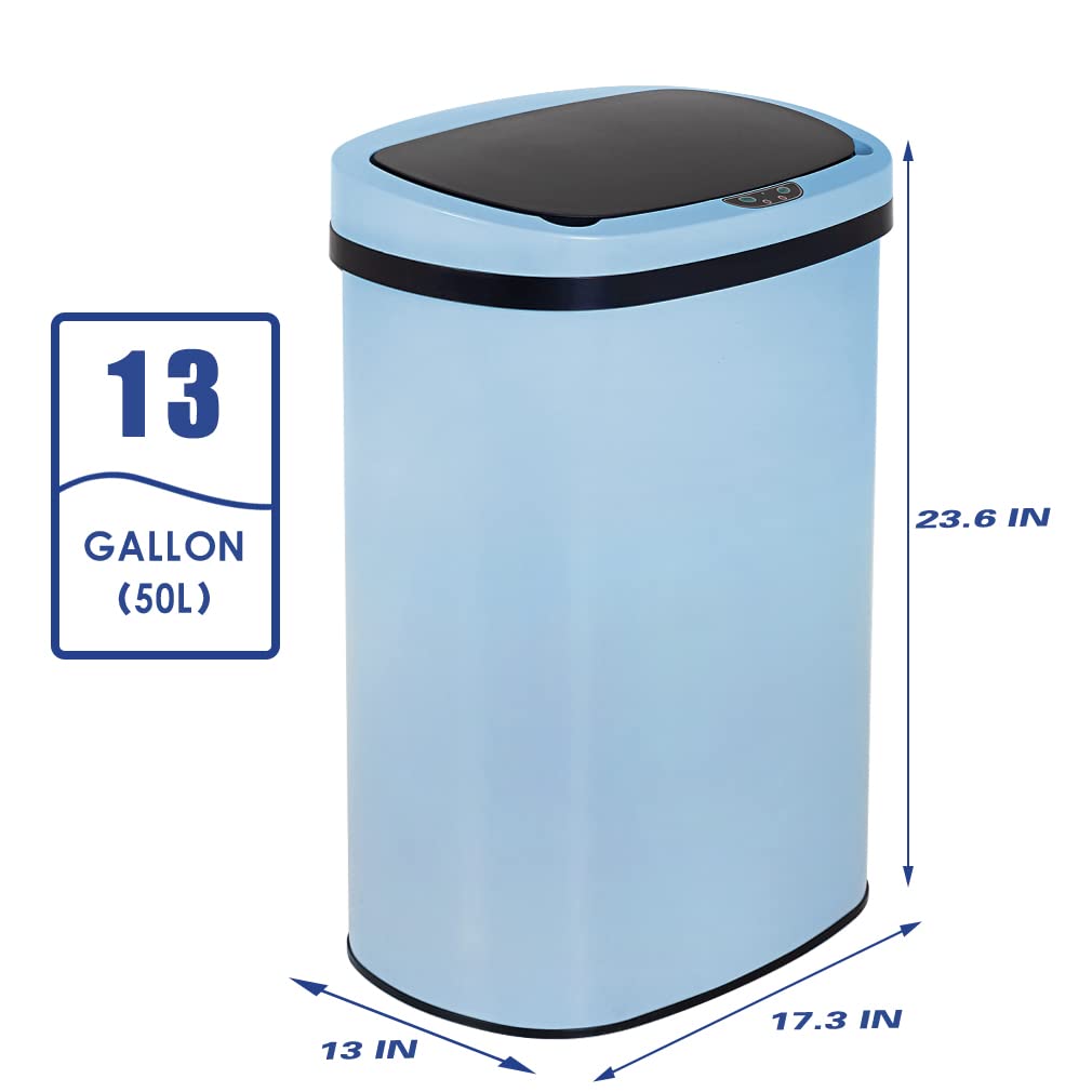 BestOffice Kitchen Trash Can with Lid, 13 Gallon Automatic Garbage Can for Bathroom Bedroom Home Office 50 Liter Touch Free High