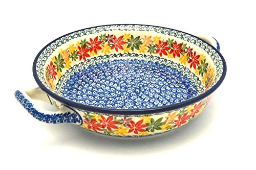 Polish Pottery Baker - Round With Handles - 8 '' - Maple Harvest