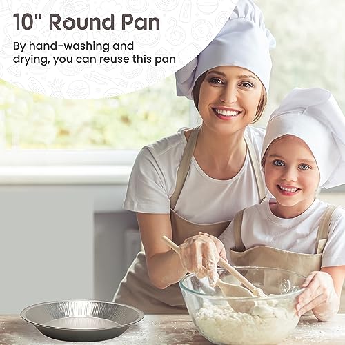 Kitchendance Disposable Heavyweight Aluminum Foil Round Baking Pan, 1070, Silver, 36 Ounces