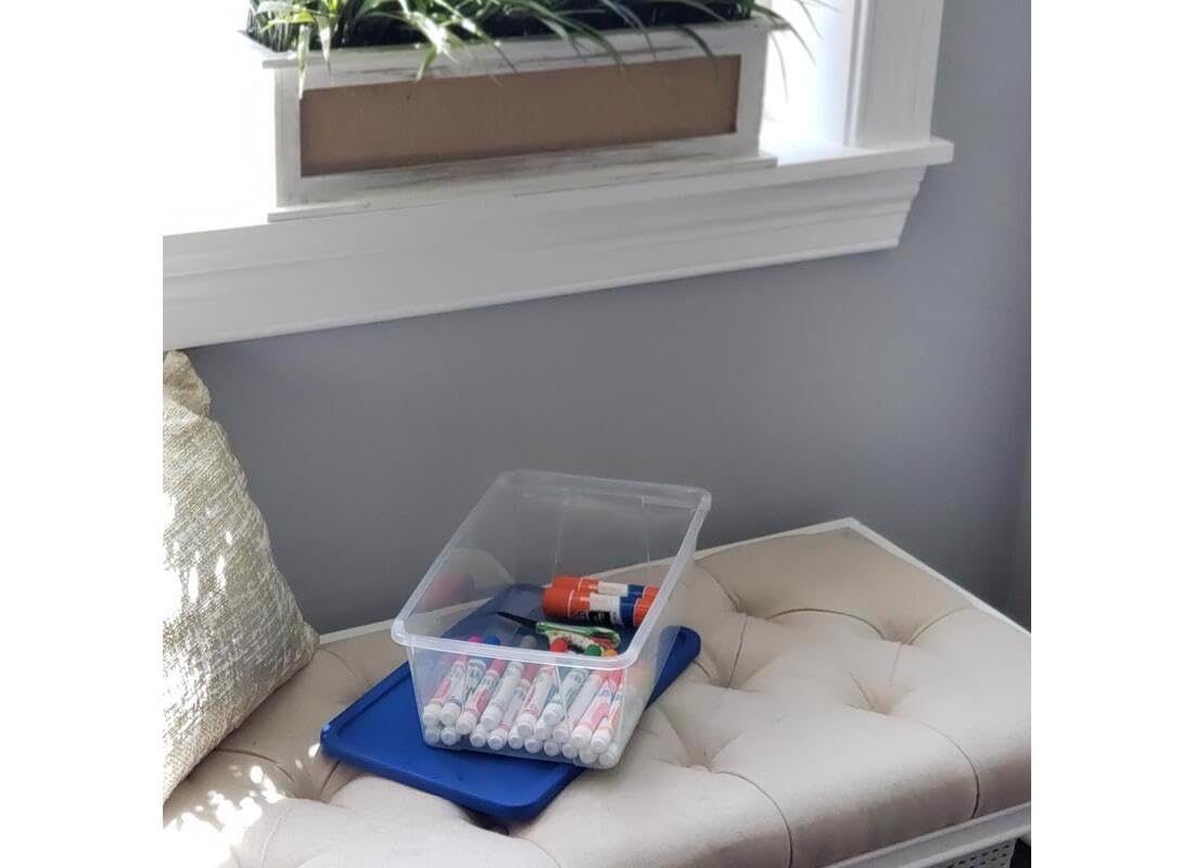 TOTE CLR/BLU LID 6QT