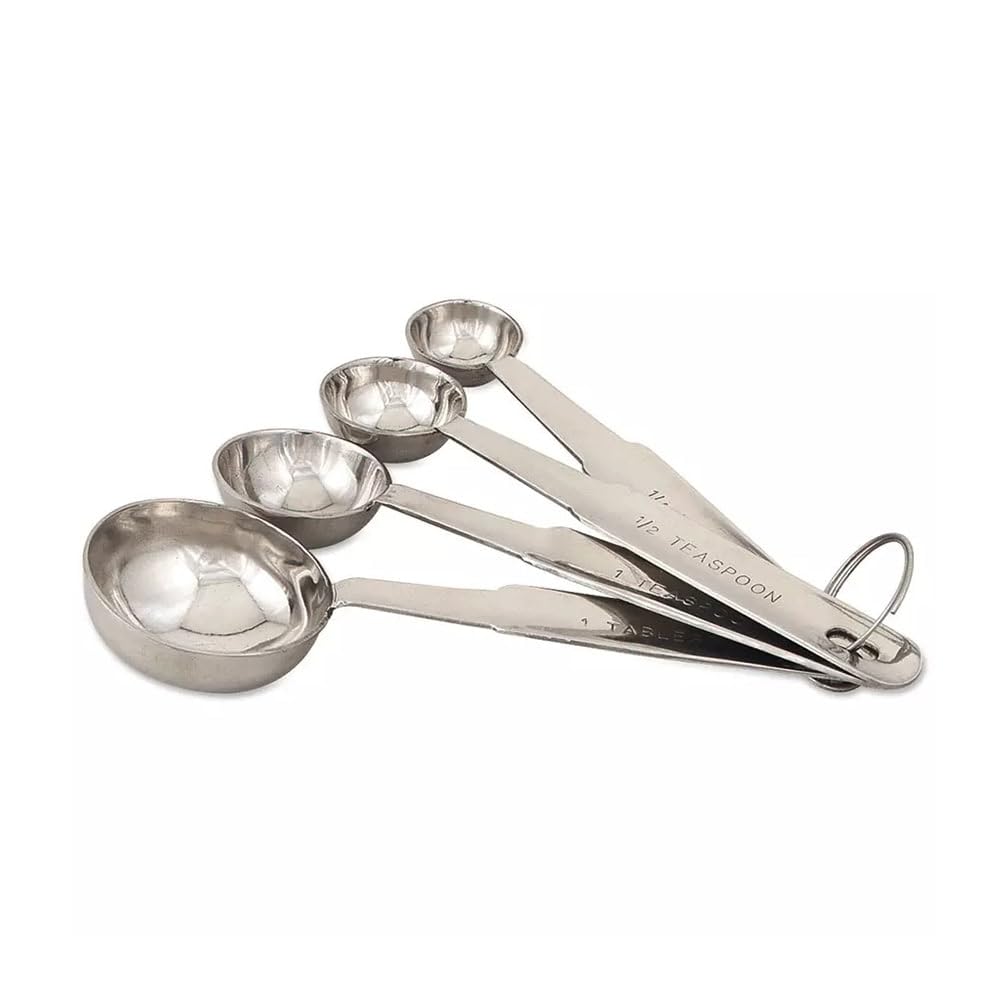 Browne Foodservice 2316Eh Extra-Heavy Stainless Steel Measuring Spoon, Set Of 4