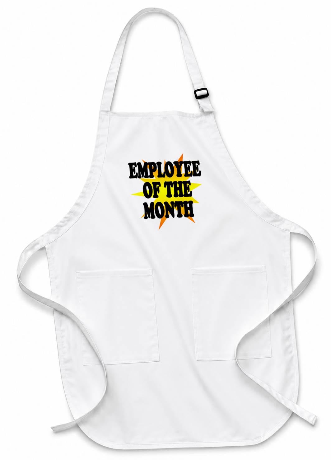 3Drose Apr_193315_2 Employee Of The Month. Medium Length Apron, 22 By 24inch, With Pouch Pockets