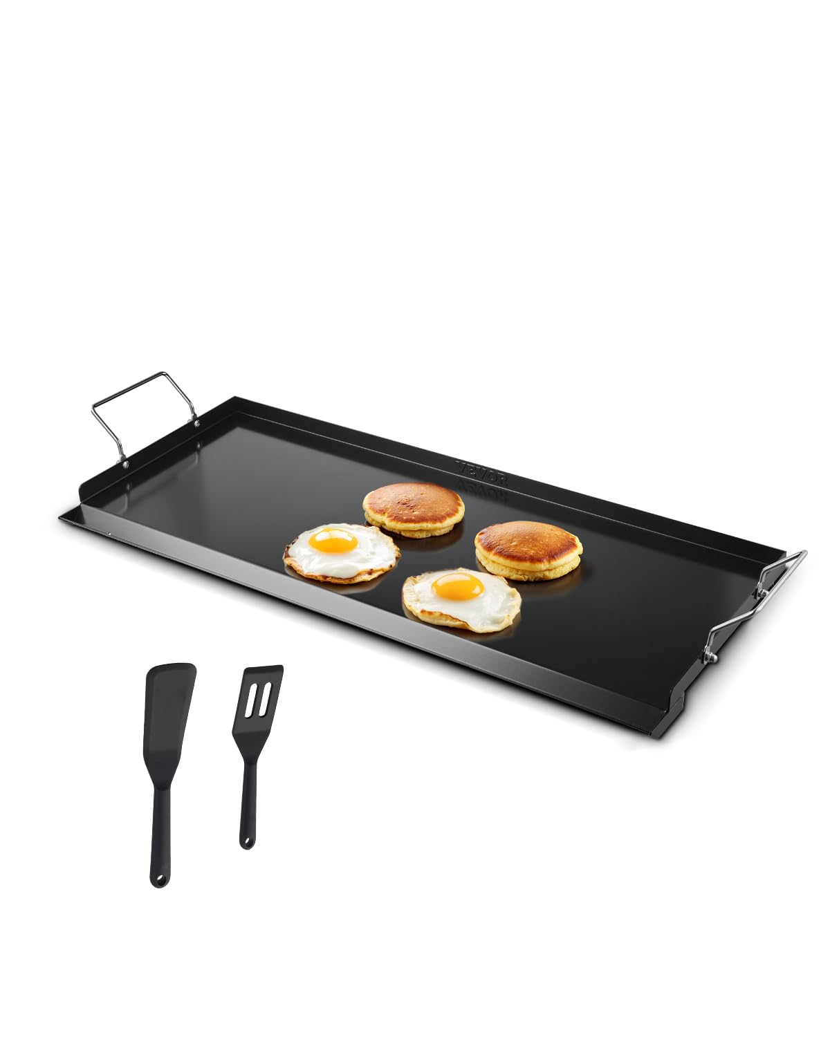 VEVOR Carbon Steel Griddle, 32x14 inch Universal Flat Top Rectangular Plate, Gas Grill Griddle for BBQ Grill, Teppanyaki, Portab
