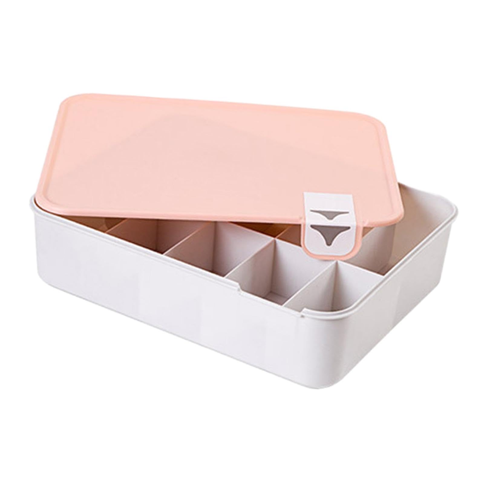 Trendivibe Underwear Storage Box Pp Drawer Organizer Stackable Closet Cabinet Organizer Pink Lid 10 Grids