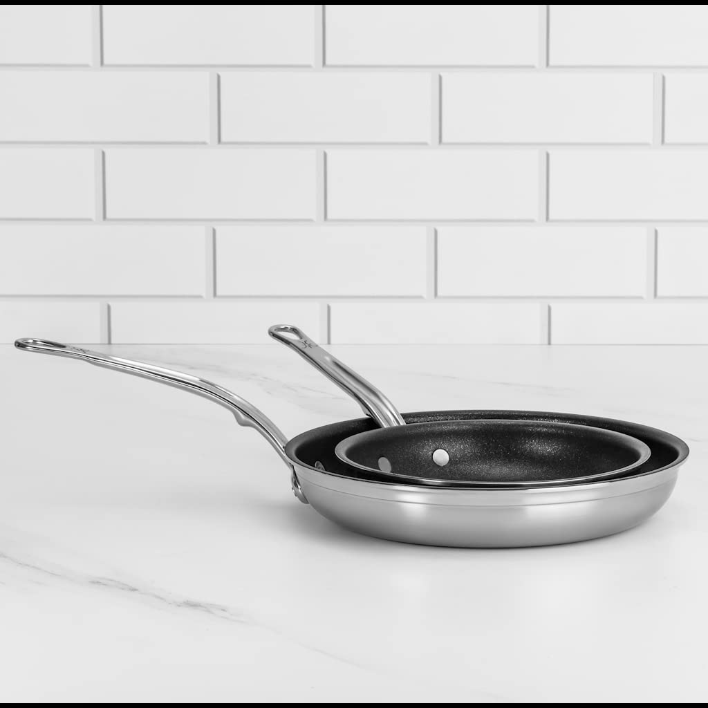 Hestan - Probond Collection - Titum Nonstick Stainless Steel Frying Pan Set, Induction Cooktop Compatible, Made Without Pfoas (8