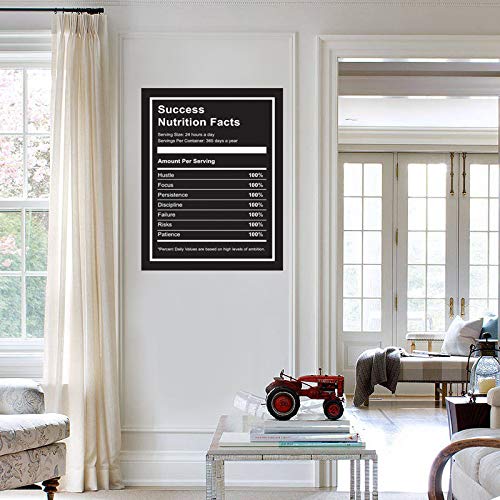 Success Nutrition Facts Inspirational Canvas Wall Art -Motivational Entrepreneur Quotes Poster Print -Modern Picture Painting Fr