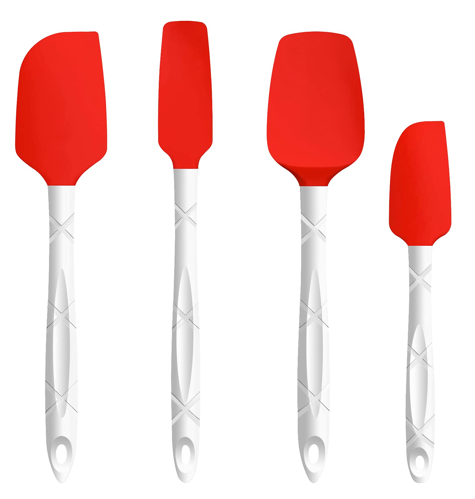 Le Regalo 4 Piece Heat Resistant Non Stick Silicone Spatula Set, Ideal Cookware For Flipping Fish, Eggs, Pattys And Pancakes, Re