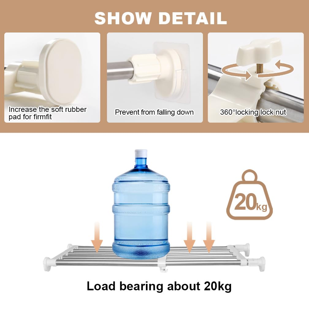 Hershii Expandable Shelf Rod closet System Heavy Duty clothes Hanger Adjustable DIY Storage Organizer Shoe Rack