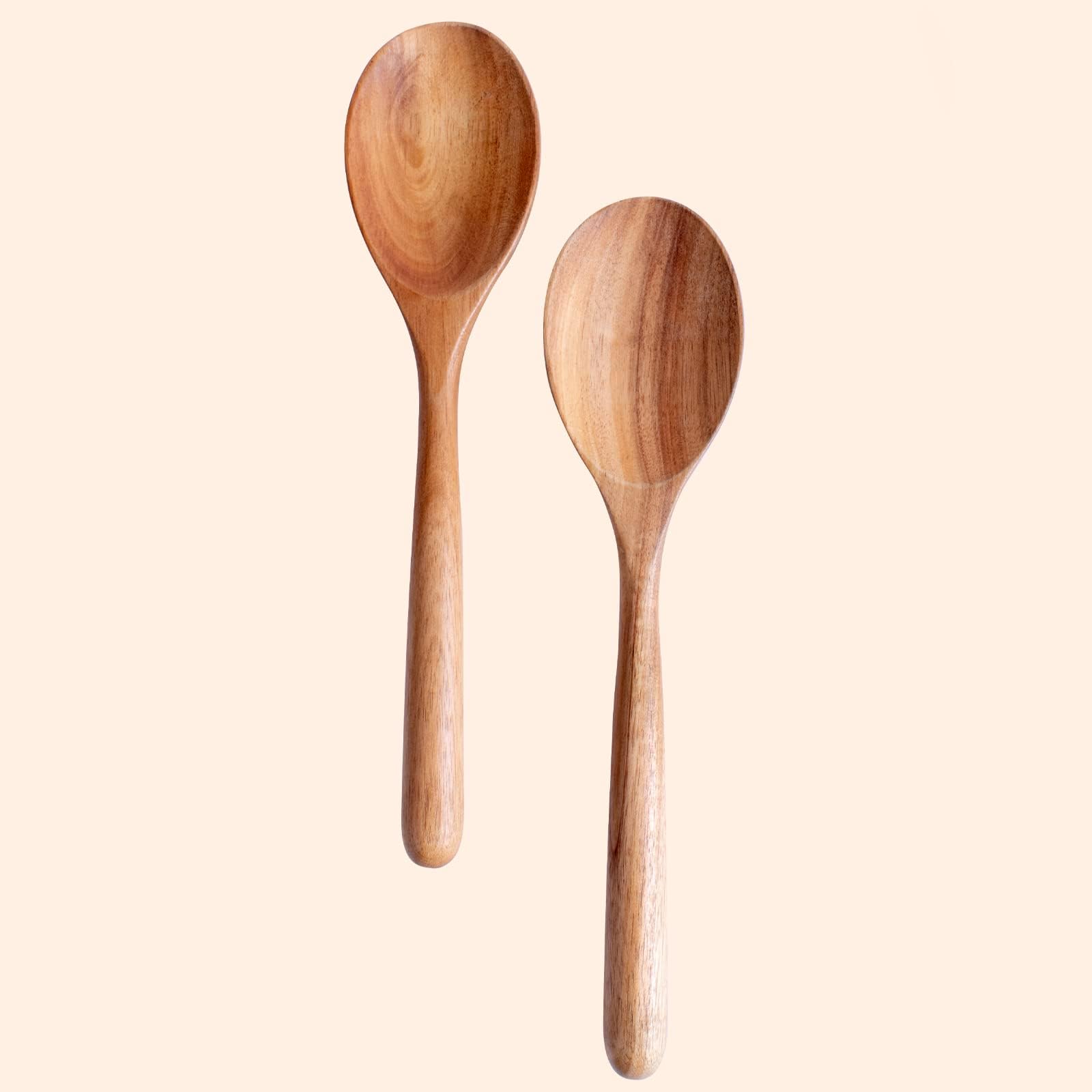 Kitchen Wooden Cooking Spoon, Solid Acacia Wood Serving Spoons For Mixing Stirring, Nonstick Kitchen Utensils Tableware Ladle Sc