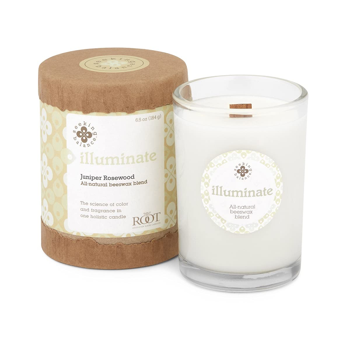 Root Candles Seeking Balance Small Spa Candle, 6.5-Ounce, Illuminate: Juniper Rosewood