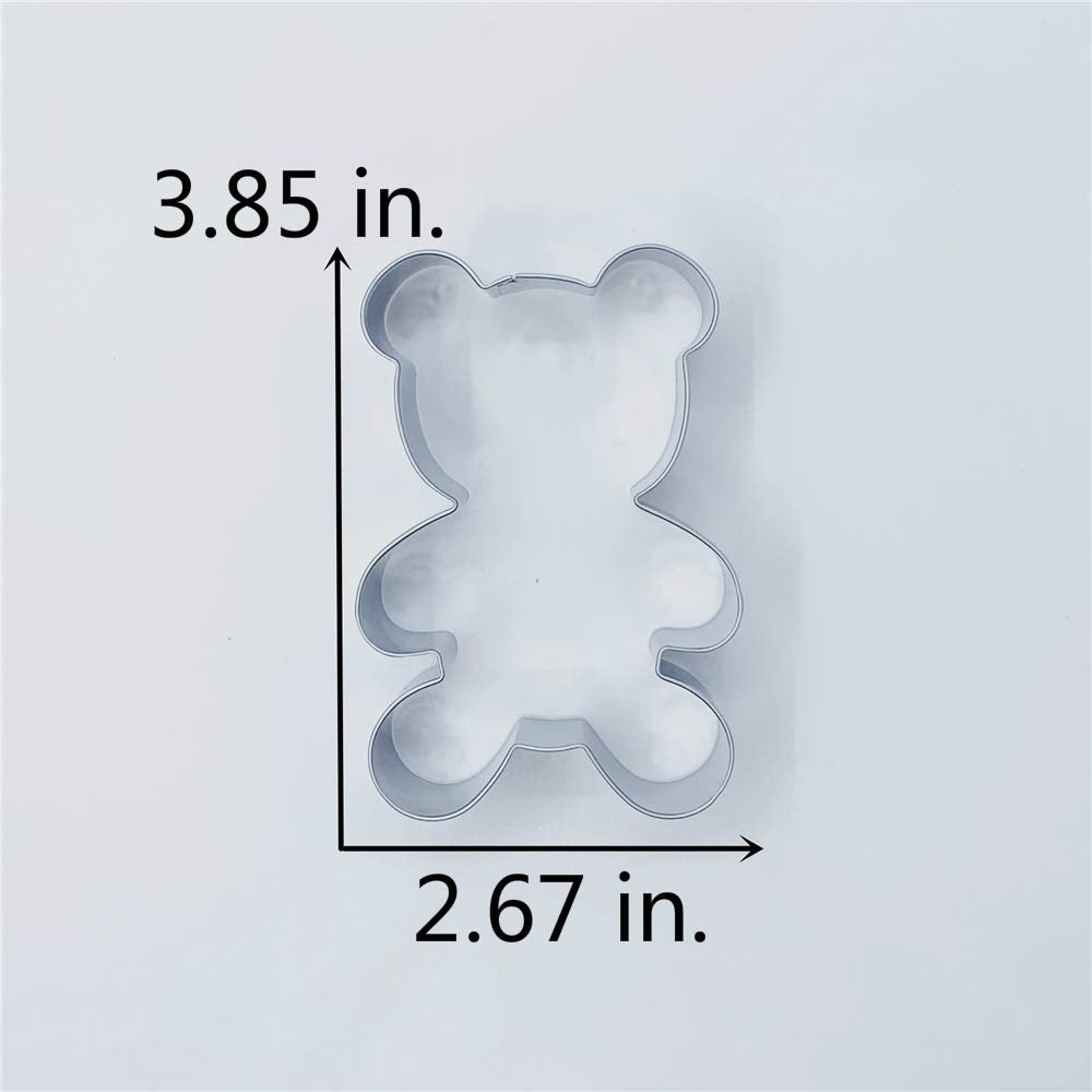 Liliao Teddy Bear Cookie Cutter For Baby Shower - 2.7 X 3.9 Inches - Stainless Steel