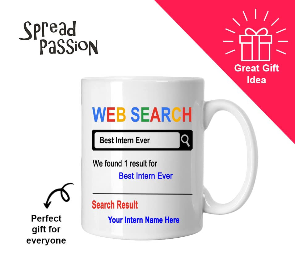 Spreadpassion Personalized Mug, Best Intern Ever, Gift For Intern, Birthday Christmas Basket Gift Idea, Custom Intern Mug