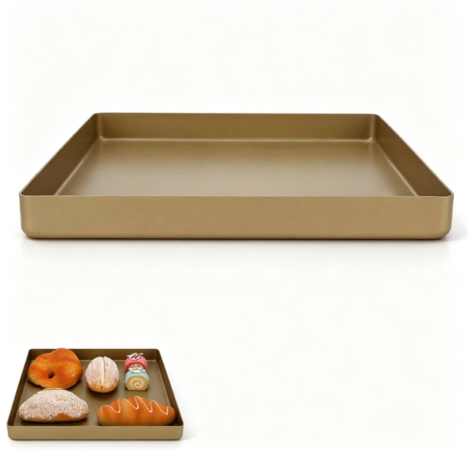 Square Baking Pan, Deep Baking Pan Nonstick Cookie Sheet for Bread Brownie