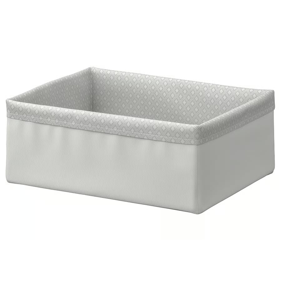 Stork Baxna Fabric Drawer Organiser, Grey/White, Recycled Polyester, Machine Washable, For Shelves And Drawers (20X26X10 Cm (7 X