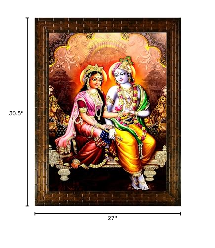 Indianara RADHA KRISHNA Painting -Synthetic Wood, 27x30.5x1cm, Multicolour