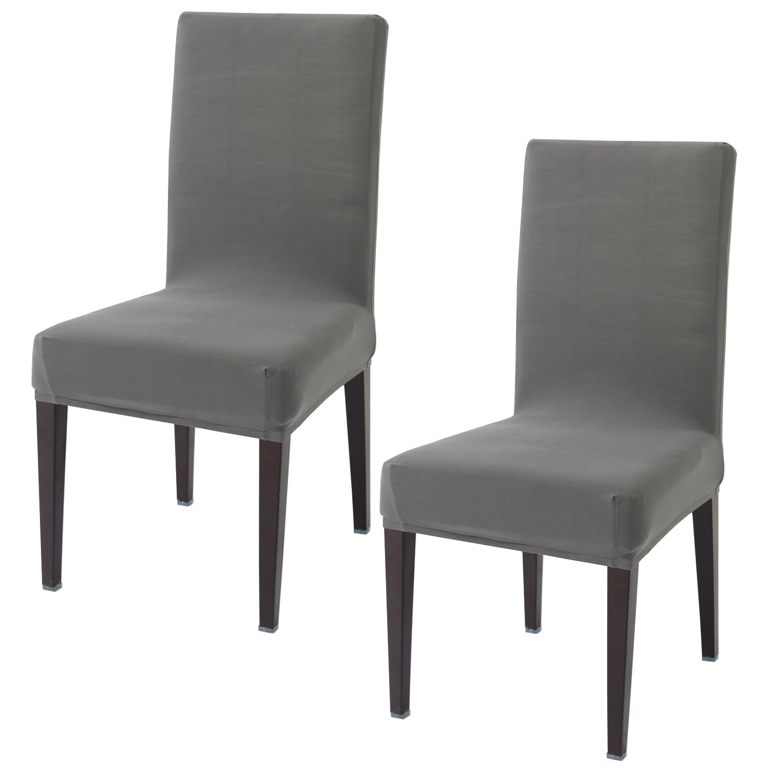 Hokipo Dining Chair Cover Set Of 2 Seater Stretchable Elastic Slipcovers (New-4281-E1*2),Grey
