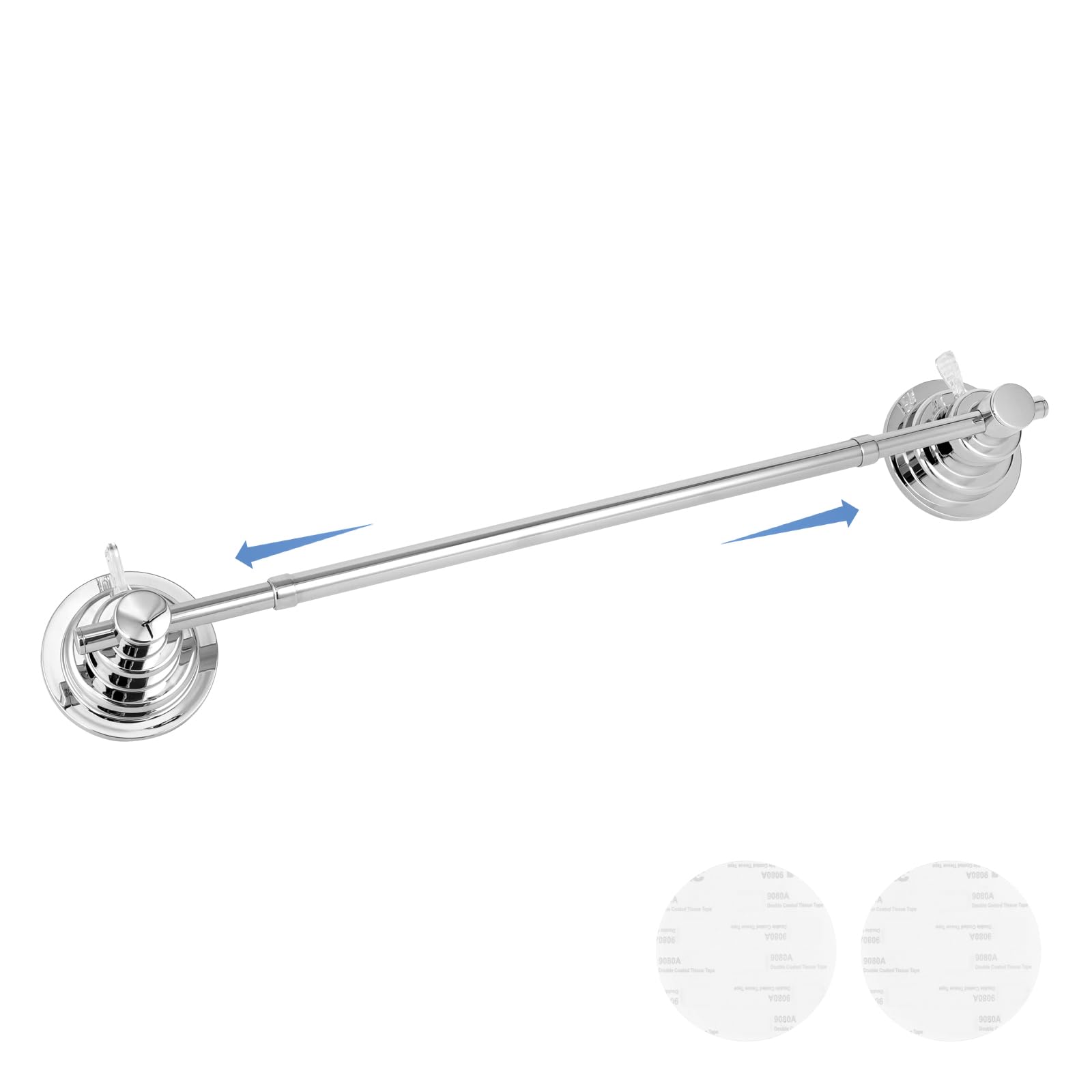 Suction Cup Towel Holder Adjustable 15.75'' To 25.6'' Bath Towel Bar Stainless Steel Heavy Duty Towel Rack For Shower And Bathro