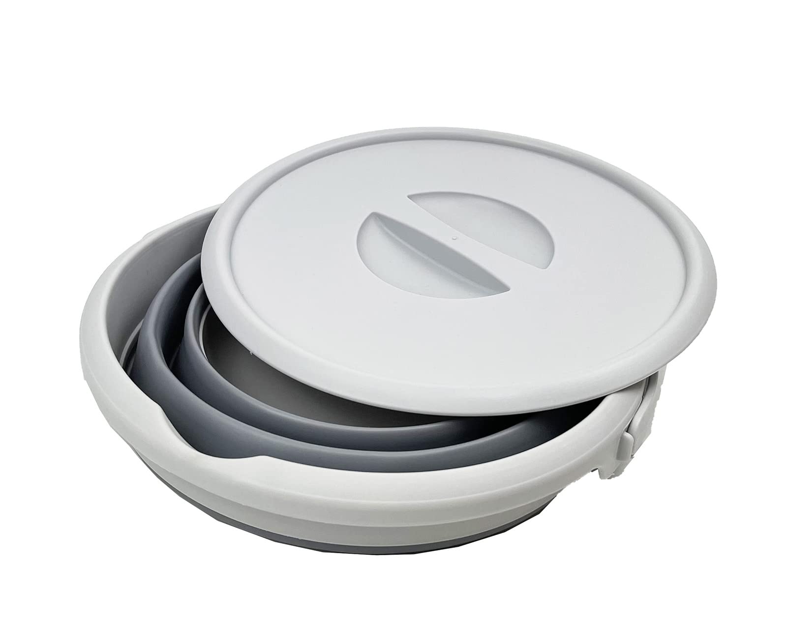 Sammart 5.5L (1.4 Gallon) Collapsible Plastic Bucket With Lid - Foldable Round Tub With Lid - Portable Fishing Water Pail - Spac