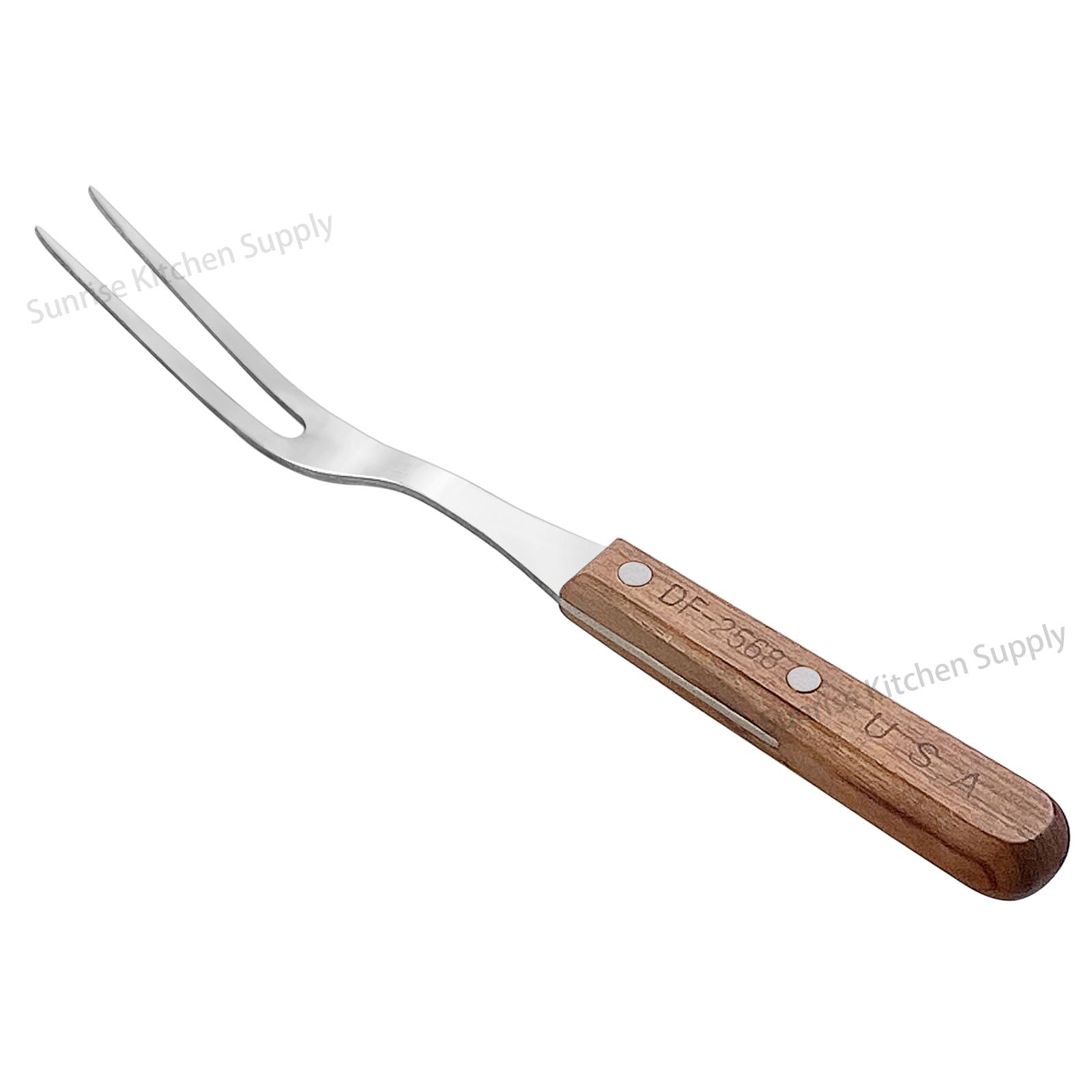Stainless Steel Turner Spatula & Meat Fork With Wood Handle (Pack Of 2 10.5'' Forks)