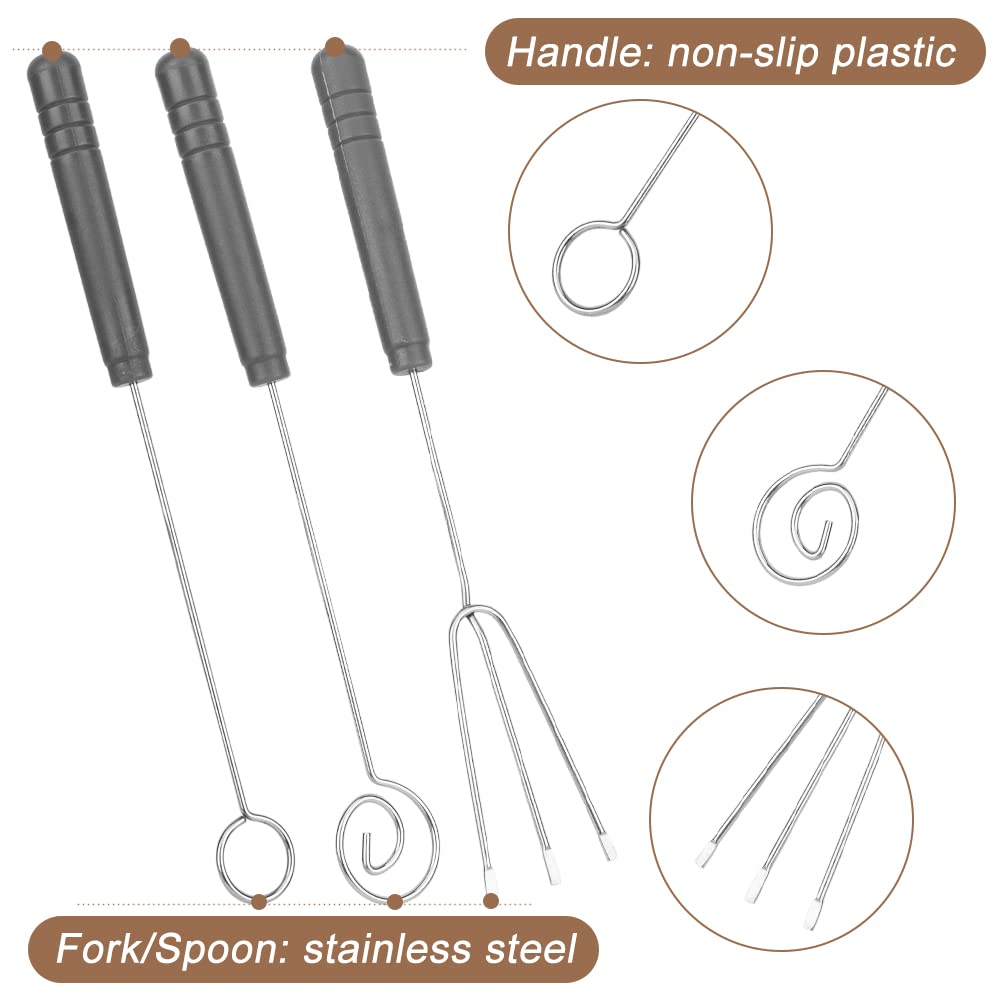 2 Pcs Drawing Decorating Spoon Set,3 Pcs Candy Dipping Tools Chocolate Dipping Fork Spoons Set Stainless Steel Chief Art Pencil